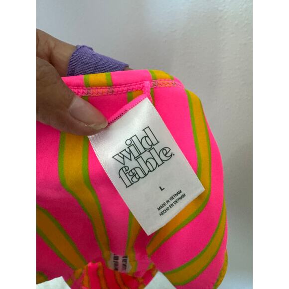 Wild Fable Reversible Neon Floral Cheeky Bikini Bottoms Size L NWT - Picture 6 of 8